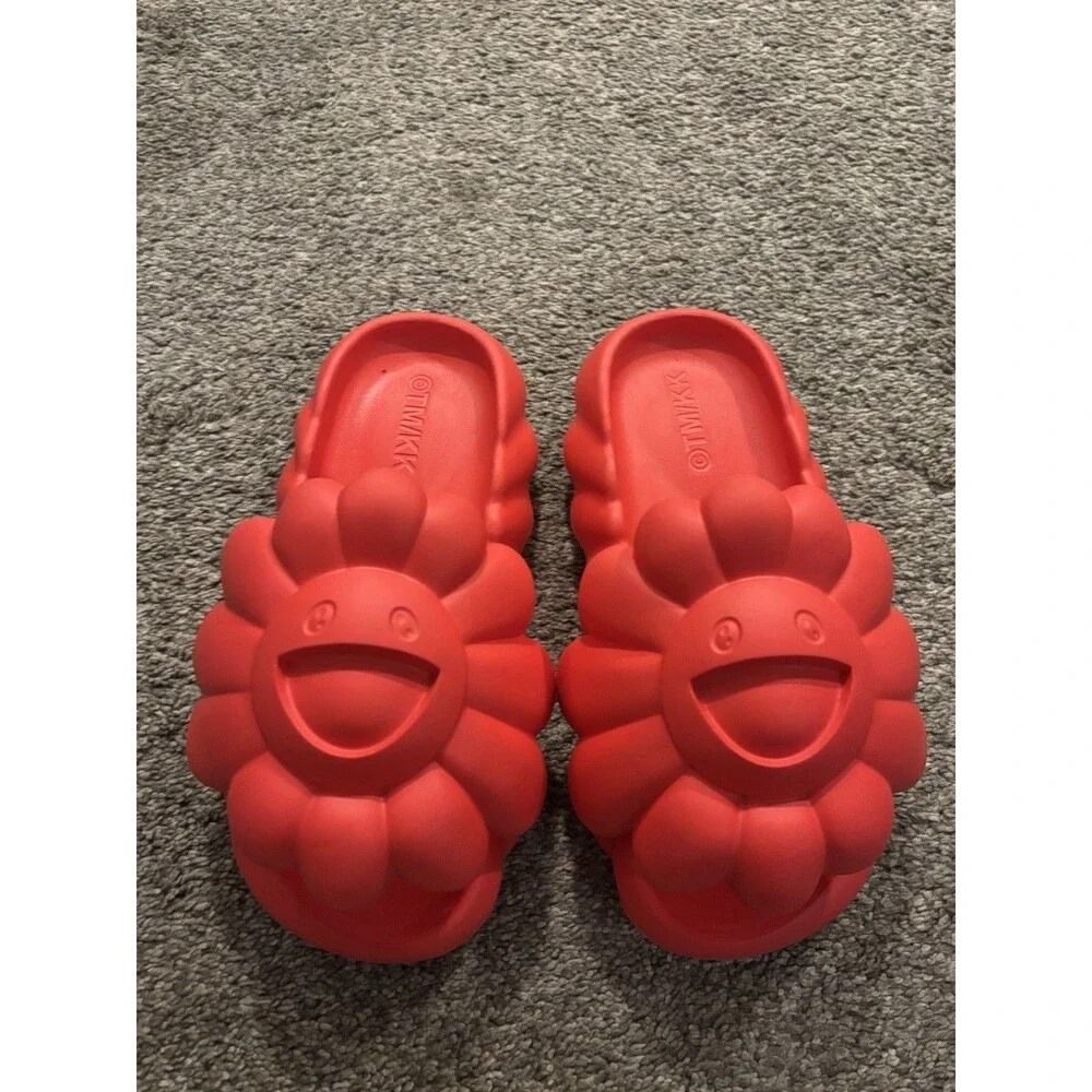 Takashi Murakami Ohana Full Bloom Slides Size 8‎ Red Made in USA